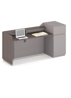 Neo Front Neo Front Reception Desk with Drawer for Office, Clinic, Corporate Events, Hospital, Restaurant, Banks, Warehouse & Executive Spaces – Modern Brown Reception Furniture – TC-QT668-1.6M  - Image 3