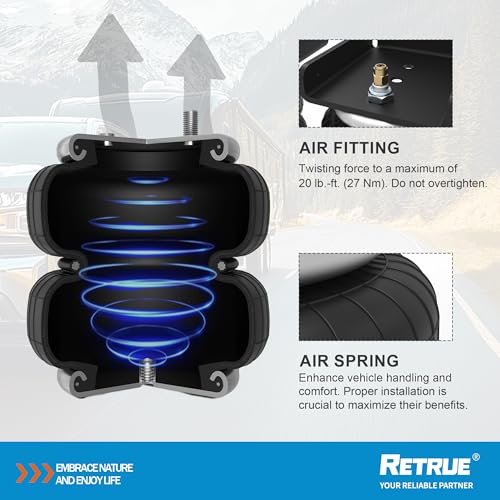 RETRUE Rear Air Bags Suspension Kit Compatible with 2019-2025 Chevrolet Chevy Silverado GMC Sierra 1500 Truck Towing, 5000 Lbs of Load Leveling Capacity, Replacement for Firestone 2609 - Image 5