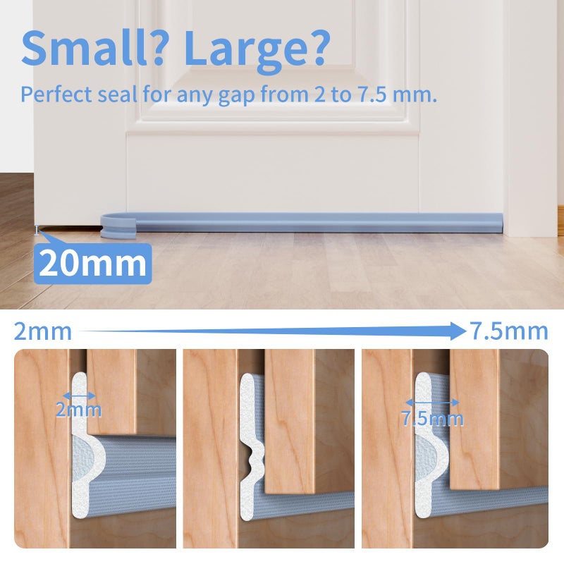 BKSAI Upgraded Weather Stripping Seal Strip for Door & Window, Self-Adhesive Backing Door & Window Insulation Strip 9.8 Feet, Noise Reducing V-Shape Weathering Seal for Home, Apartment, Grey - Image 5
