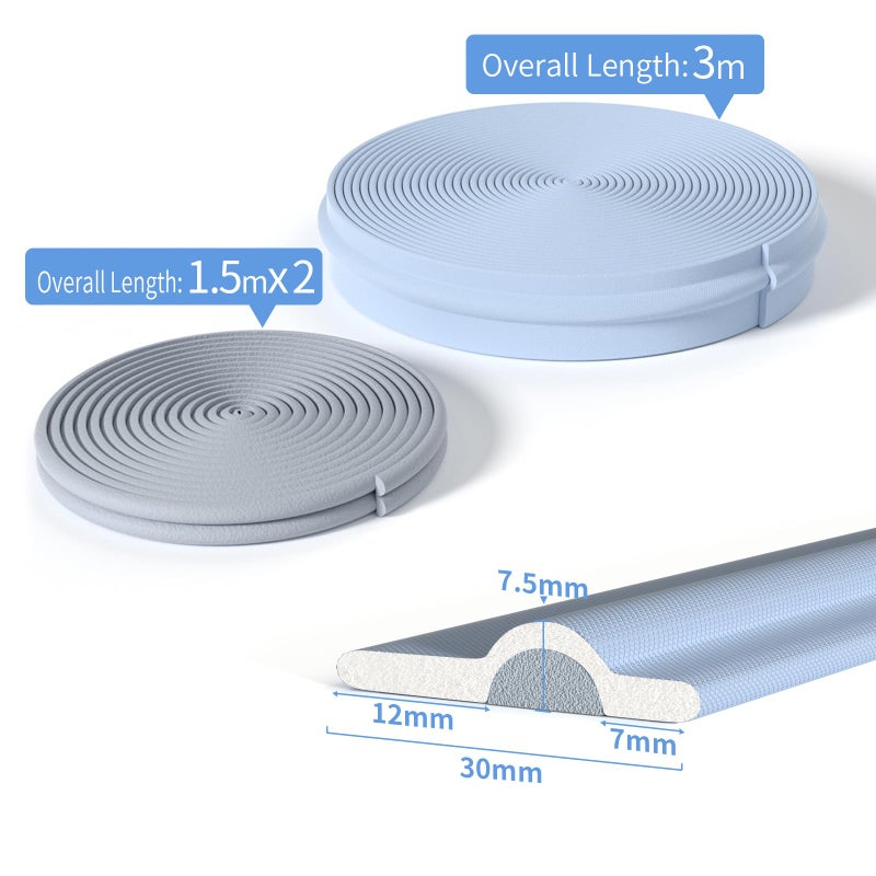 BKSAI Upgraded Weather Stripping Seal Strip for Door & Window, Self-Adhesive Backing Door & Window Insulation Strip 9.8 Feet, Noise Reducing V-Shape Weathering Seal for Home, Apartment, Grey - Image 2