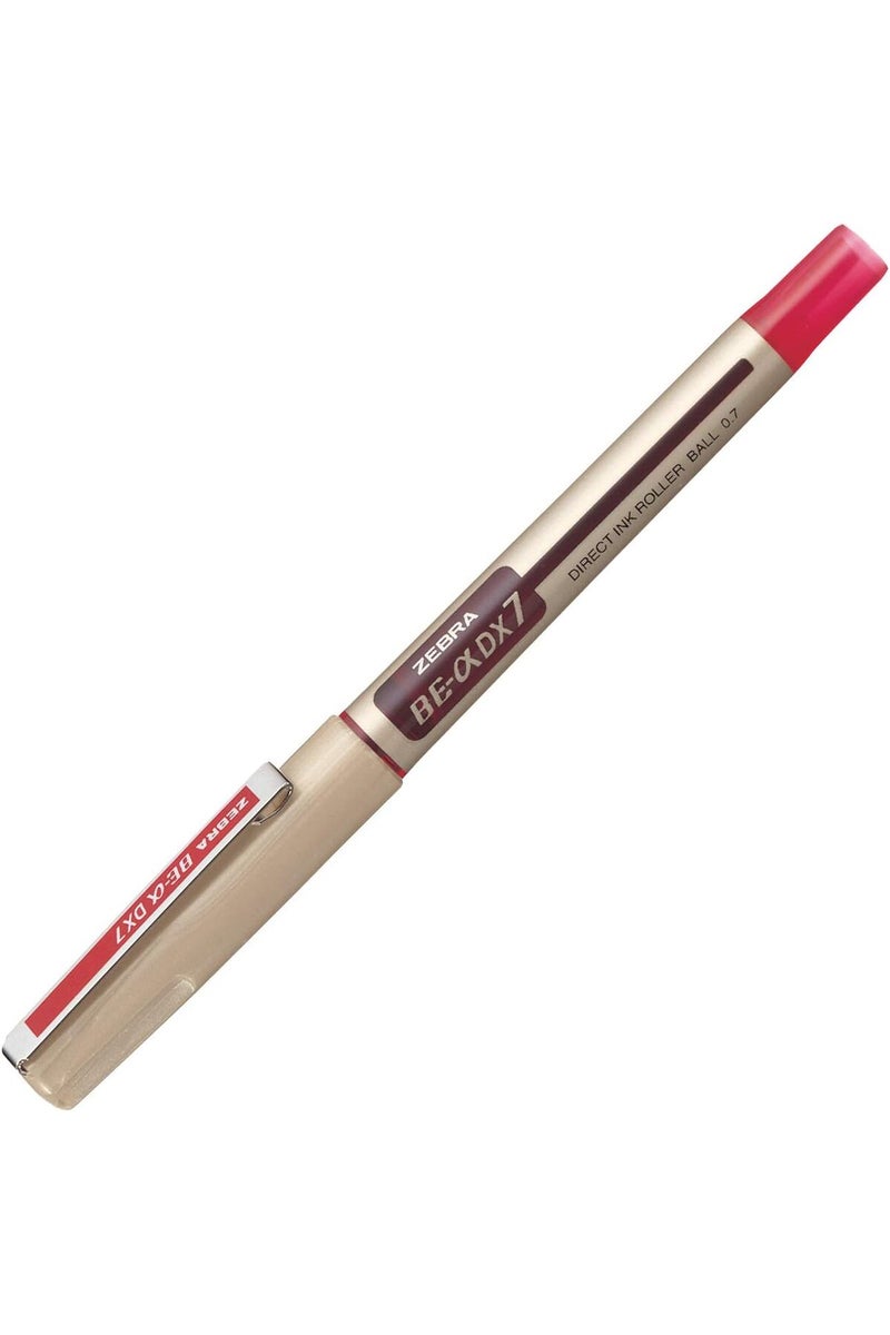 Zebra Pen Zebra Liquid Ink 0.7 mm Roller Ball Pen - 05 Pcs , Red (BE-DX7) - - Image 2