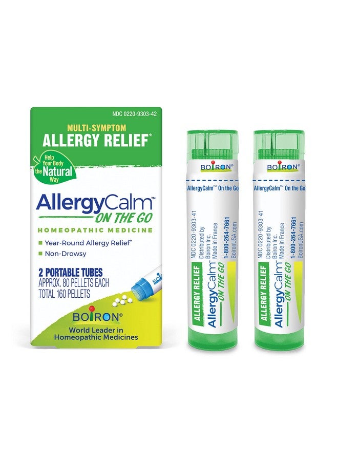Boiron AllergyCalm On The Go for Relief from Allergy and Hay Fever Symptoms of Sneezing, Runny Nose, and Itchy Eyes or Throat - 2 Count (160 Pellets) - Image 1