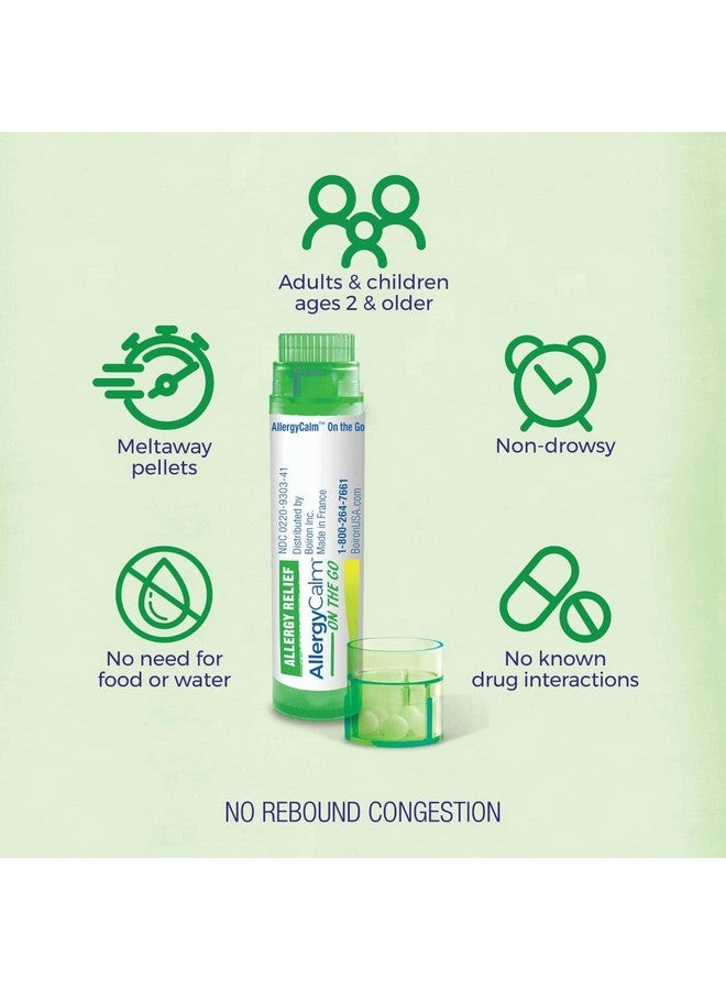 Boiron AllergyCalm On The Go for Relief from Allergy and Hay Fever Symptoms of Sneezing, Runny Nose, and Itchy Eyes or Throat - 2 Count (160 Pellets) - Image 3