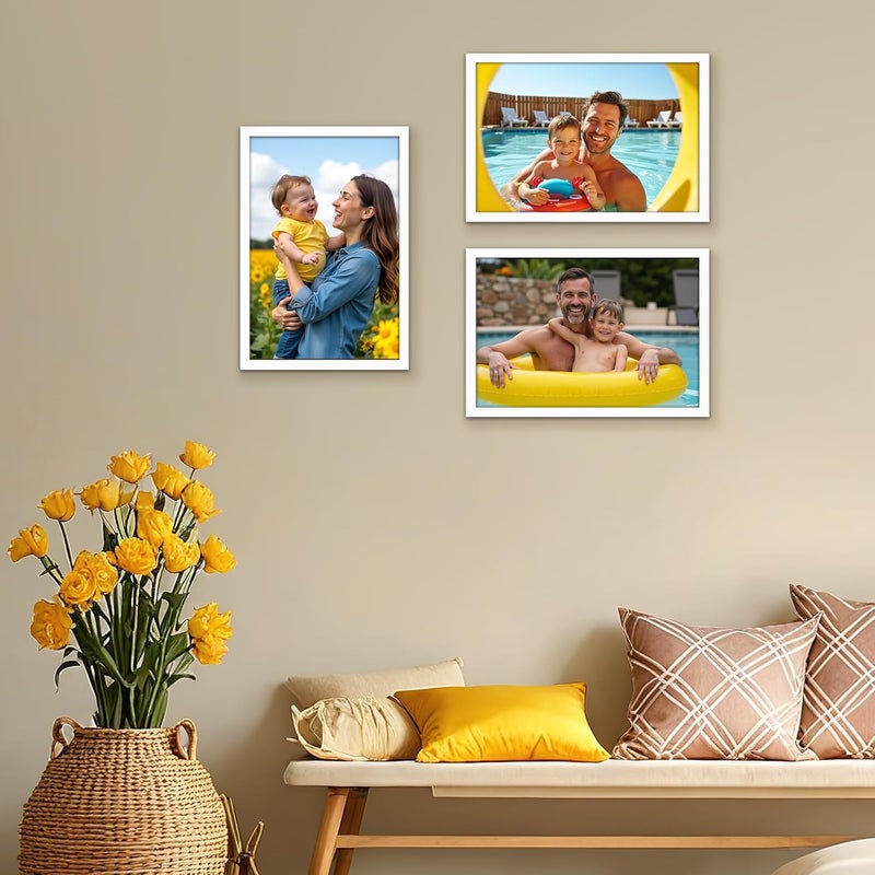 جيفت جاردن إطار الصورة الأبيض Giftgarden، مقاس 20 × 30 سم، إطار صورة عصري للصور واللوحات مقاس 30 × 20، تصميم أملس نحيف، حامل جدار أو طاولة - فردي - Image 3