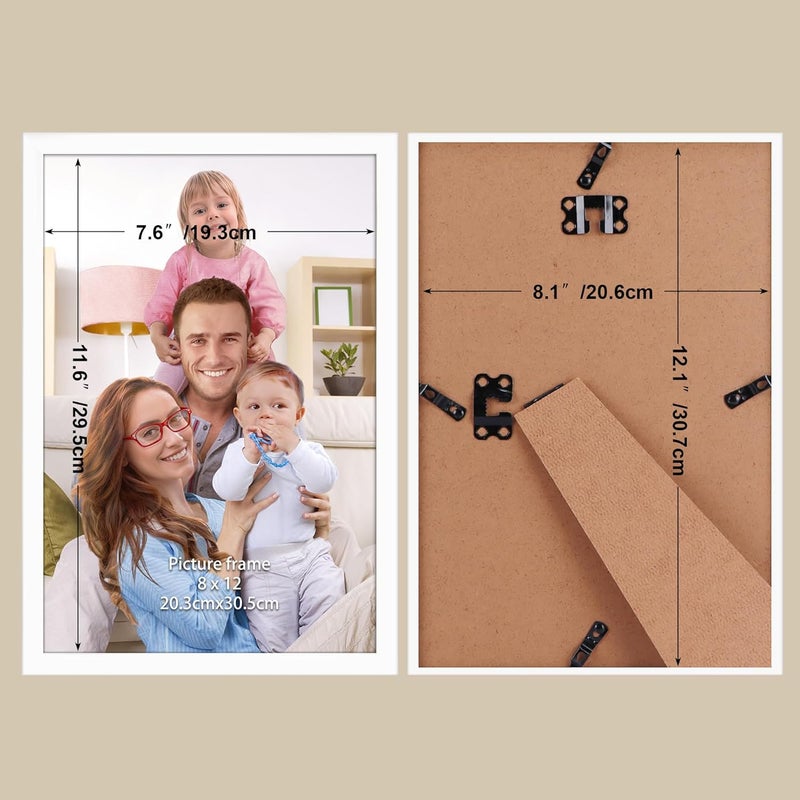 جيفت جاردن إطار الصورة الأبيض Giftgarden، مقاس 20 × 30 سم، إطار صورة عصري للصور واللوحات مقاس 30 × 20، تصميم أملس نحيف، حامل جدار أو طاولة - فردي - Image 2