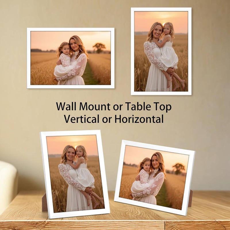جيفت جاردن إطار الصورة الأبيض Giftgarden، مقاس 20 × 30 سم، إطار صورة عصري للصور واللوحات مقاس 30 × 20، تصميم أملس نحيف، حامل جدار أو طاولة - فردي - Image 5