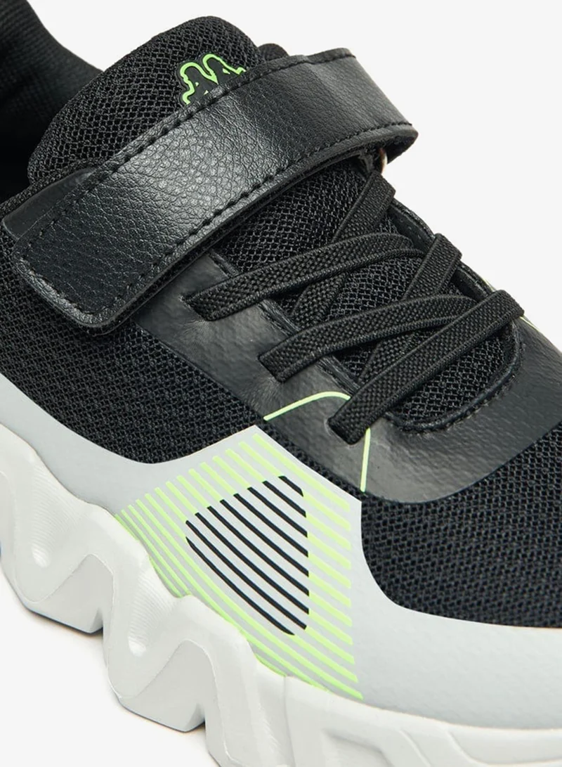 Kappa Boys' Colourblock Walking Shoes with Hook and Loop Closure