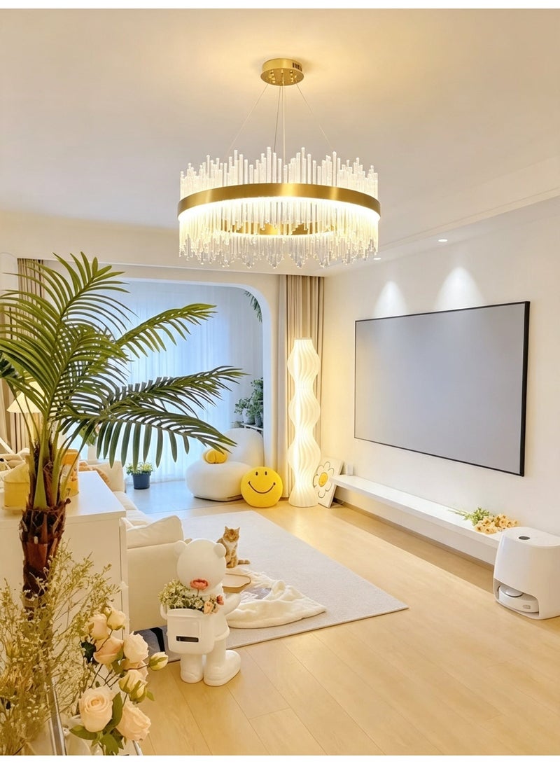 Gold Acrylic Chandelier, Modern LED Pendant Light for Living Room Dining Room Majlis Foyer - Image 4