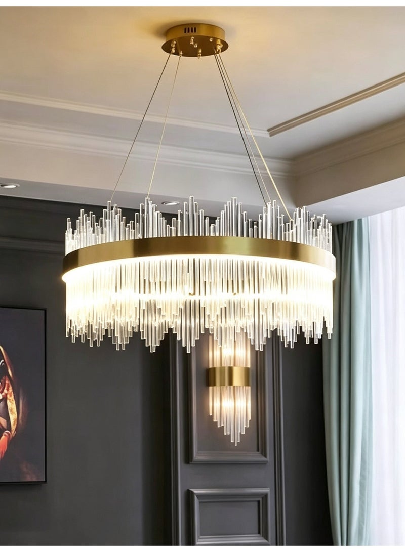 Gold Acrylic Chandelier, Modern LED Pendant Light for Living Room Dining Room Majlis Foyer - Image 5