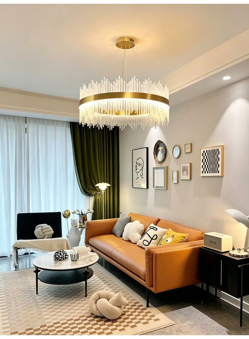 Gold Acrylic Chandelier, Modern LED Pendant Light for Living Room Dining Room Majlis Foyer - Image 2