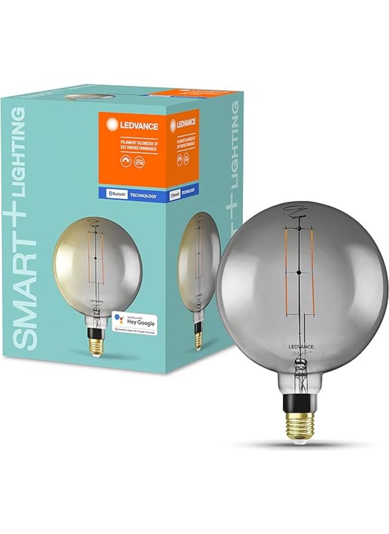 LEDVANCE Smart Led Lamp With Bluetooth E27 Dimmable Warm White (2700 k) Replaces Incandescent Lamps With 37 W Controllable With Alexa & Google Smart + Filament Globe Dim 1-Pack