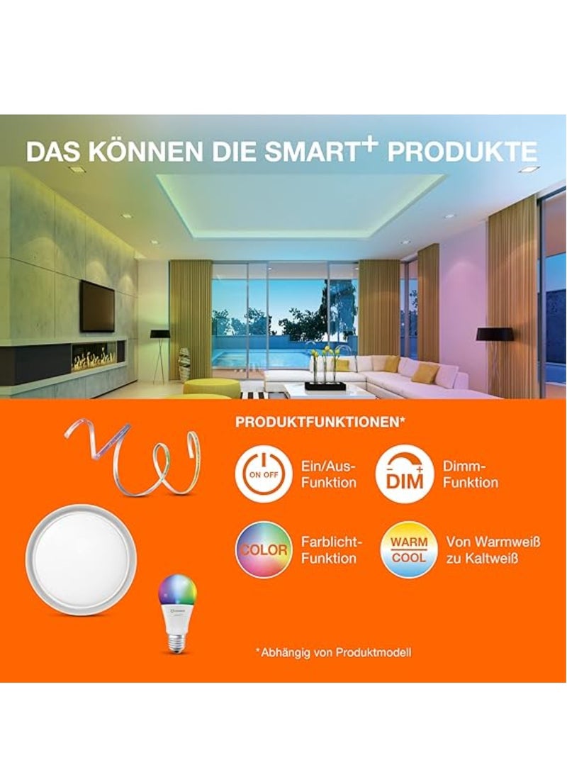 LEDVANCE Smart Led Lamp With Bluetooth E27 Dimmable Warm White (2700 k) Replaces Incandescent Lamps With 37 W Controllable With Alexa & Google Smart + Filament Globe Dim 1-Pack
