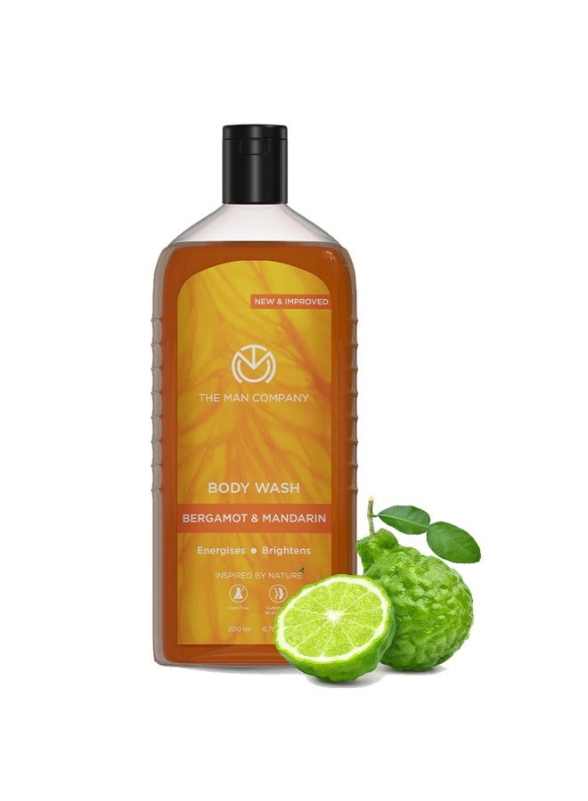 The Man Company Perfumed Body Wash- Bergamot & Mandarin | Shower Gel for Glowing & Bright Skin | With Turmeric & Orange Peel Extract | Long-Lasting Fragrance | Toxin-Free- 200 ml  - Image 1