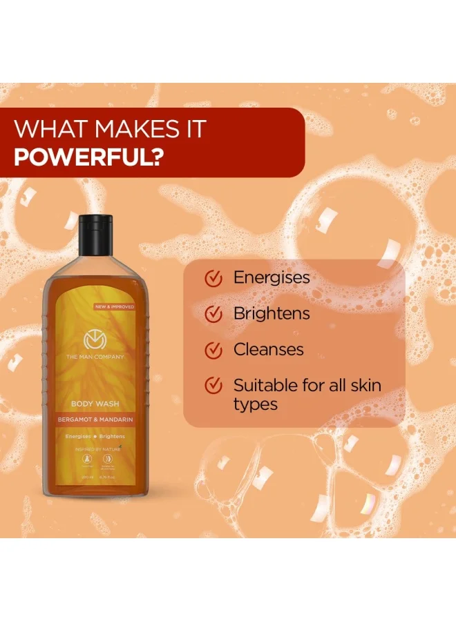 ذا مان كومباني جل استحمام معطر بالبرغموت والماندرين لبشرة مشرقة مع خلاصة الكركم وقشر البرتقال برائحة تدوم طويلاً خالي من السموم  مل