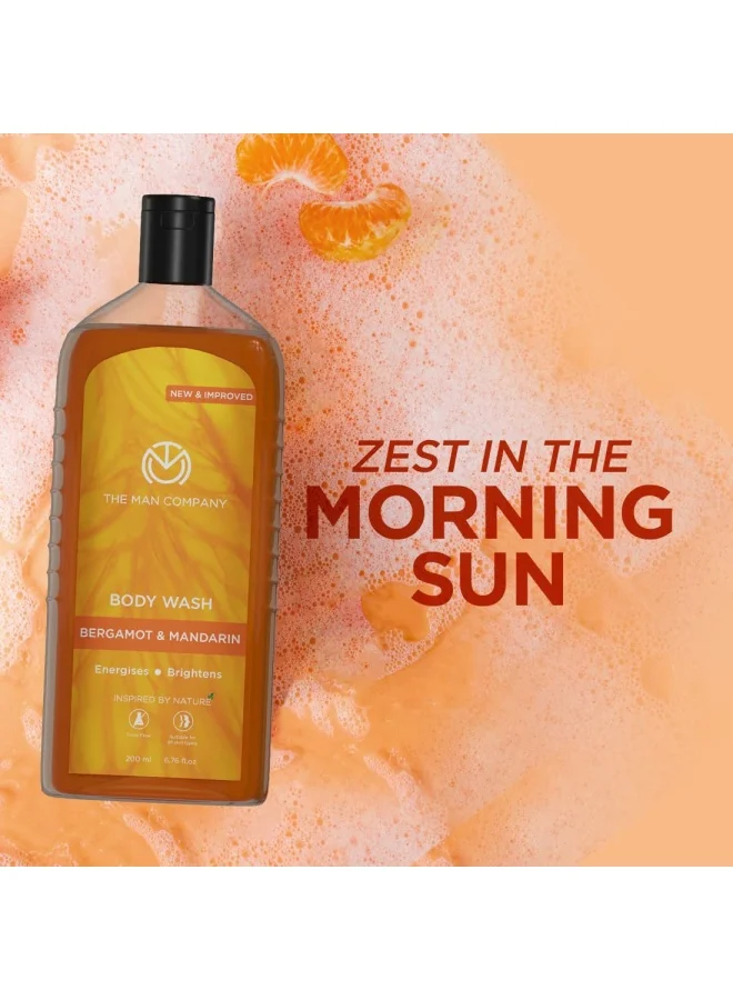 The Man Company  Perfumed Body Wash- Bergamot & Mandarin | Shower Gel for Glowing & Bright Skin | With Turmeric & Orange Peel Extract | Long-Lasting Fragrance | Toxin-Free- 200 ml  | Best Price UAE