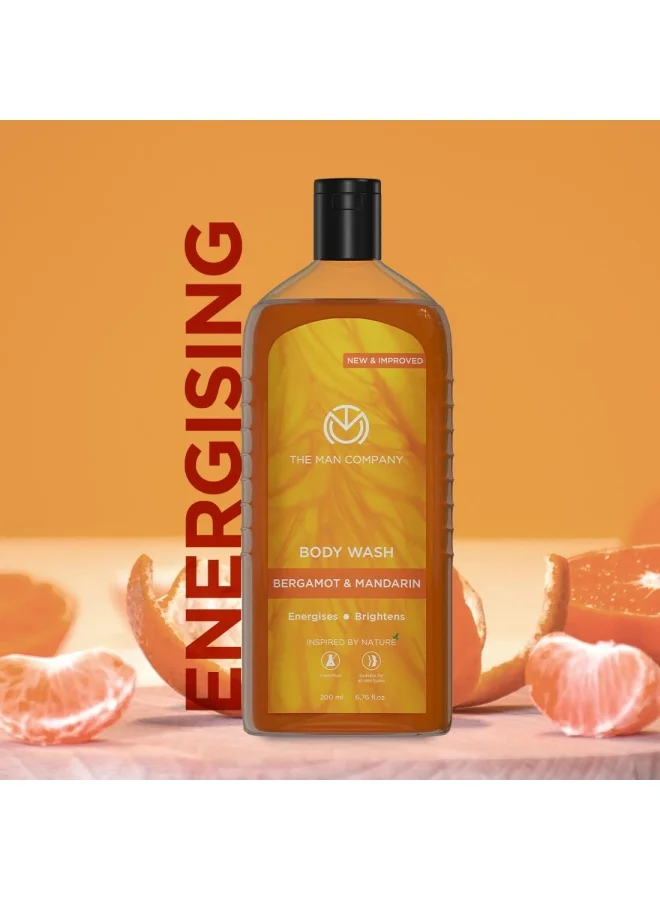 The Man Company  Perfumed Body Wash- Bergamot & Mandarin | Shower Gel for Glowing & Bright Skin | With Turmeric & Orange Peel Extract | Long-Lasting Fragrance | Toxin-Free- 200 ml  | Best Price UAE