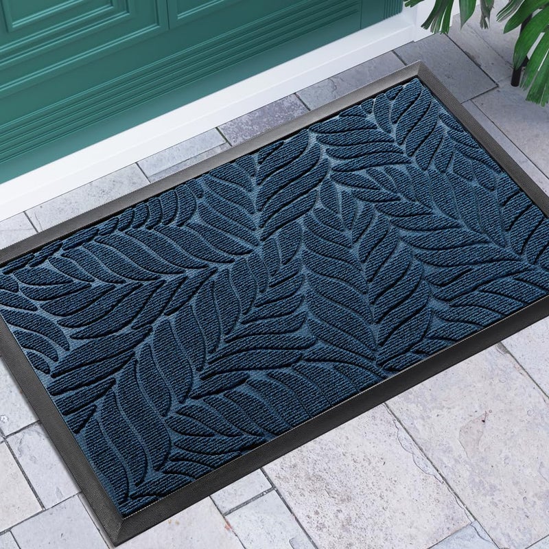 Yimobra Front Door Mat Outdoor Indoor, 29.5x17 All-Season Waterproof Door Mat Outside Entrance, All-Weather Non-Slip Outside Doormat for Garage Patio Entryway, Blue - Image 1