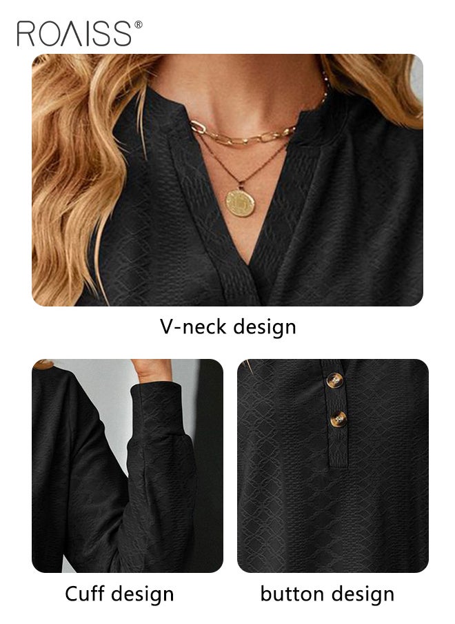 Ladies Casual Regular Fit Long Sleeve Top Women Solid Color Shirt with Button V neck Design Casual and Versatile - pzsku/ZEC032AFF999D0F414987Z/45/_/1705051089/16bcea5d-a6be-4fbf-a4c5-d98d3374cd38