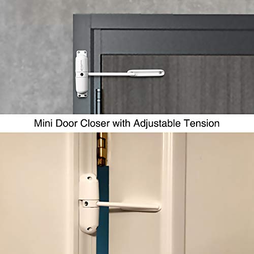 HoneSecur Safety Spring Door Closers, Adjustable Closing Door Hinge, Automatic Stopper Fire Rated, to Convert Hinged Doors to Self Closing Doors - White - Image 4