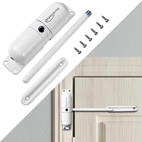 HoneSecur Safety Spring Door Closers, Adjustable Closing Door Hinge, Automatic Stopper Fire Rated, to Convert Hinged Doors to Self Closing Doors - White - Image 1
