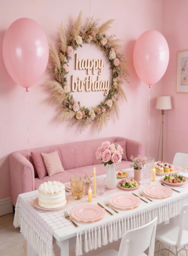 COLOSUS 60pcs Disposable Plastic Plates Set, Gold Pink Party Plates, 30pcs Dinner Plates and 30pcs Salad/Dessert Plates for Wedding, Party, Anniversary, Daily Use - Image 5