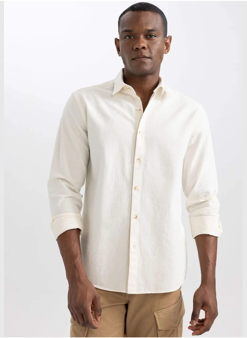 ديفاكتو Man Woven Long Sleeve Shirt