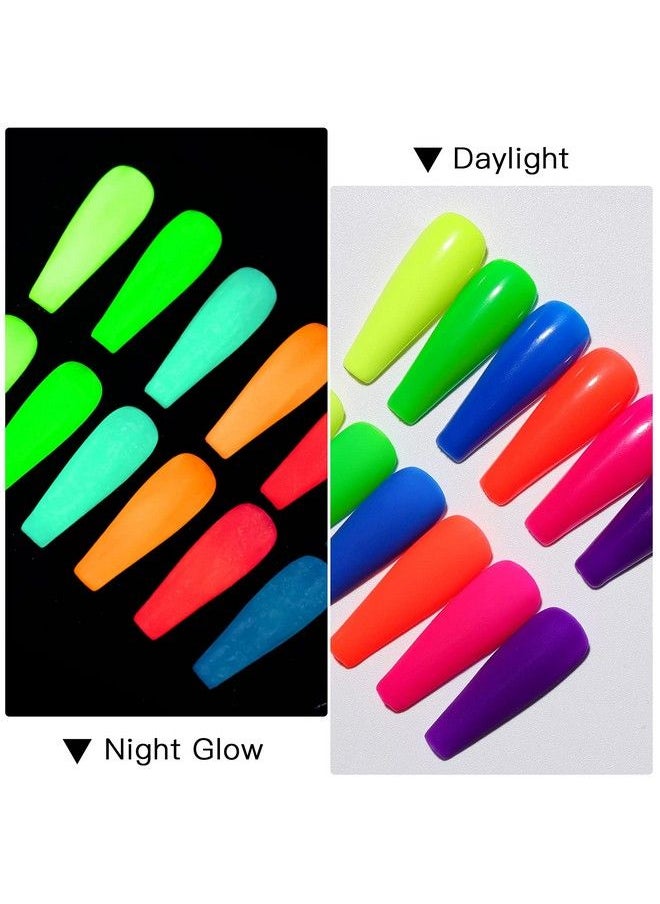 MTSSII - Glow In The Dark Gel Nail Polish 6 Colors Neon Luminous Gel Polish Set Fluorescent Bright Colors Hot Pink Neon Yellow Green Blue Orange Purple Soak Off Uv Nail Polish Kit For Halloween - Image 1