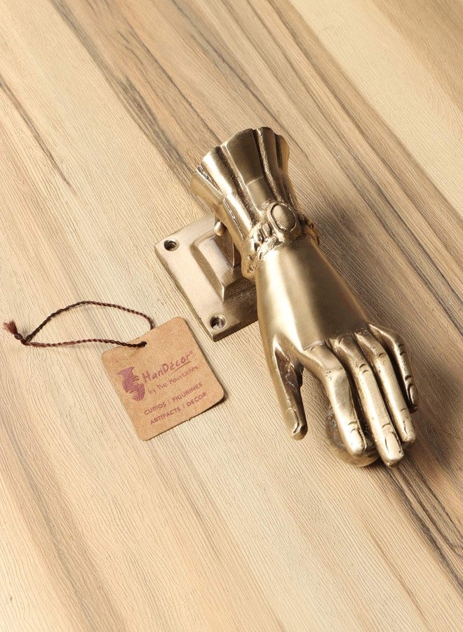 Two Moustaches Brass Hand Design Door Knocker (Standard Size; Antique Brown) - Image 4
