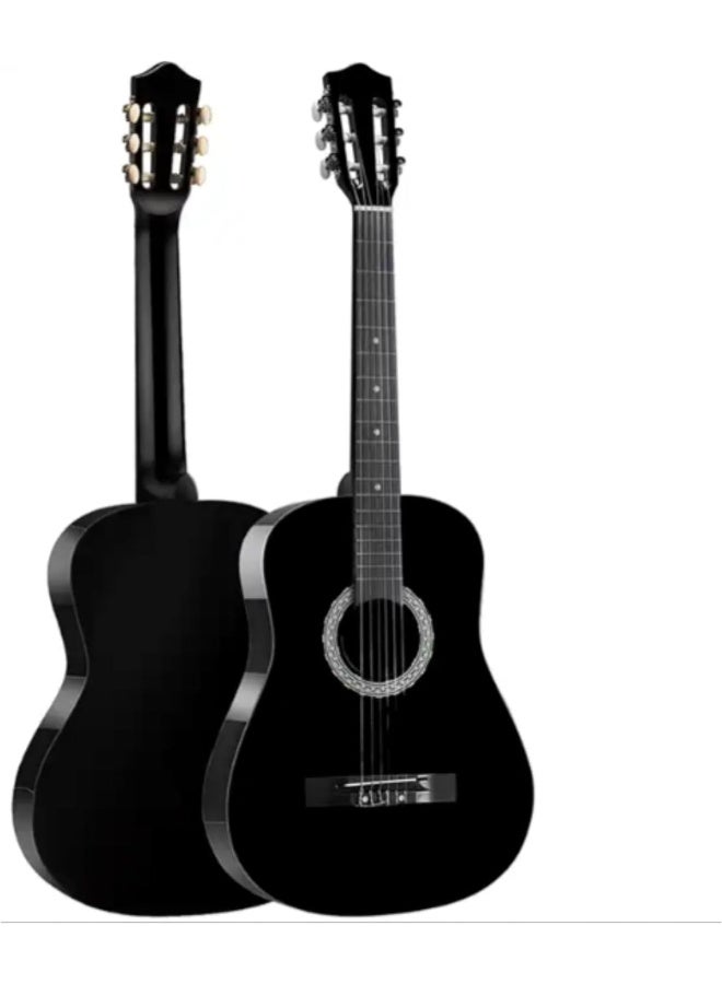 MegArya 34” Classical Guitar with Nylon Strings Acoustic Guitar for Beginner with Bag, Strap, Capo, Picks, Strings, Tuner, Single Guitar Holder (Black) - Image 3