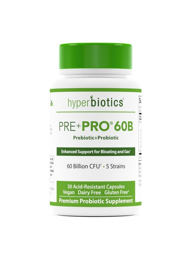 Hyperbiotics New Vegan Prebiotics Plus Probiotics For Women And Men ; Advanced Strength Capsules ; Premium Nutritional Supplement ; Digestive And Immune System Health ; 60 Billion Cfu ; 30 Count - Image 1