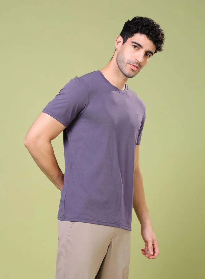 Technosport Technosport Men Solid Crew Neck Slim Fit T-Shirt