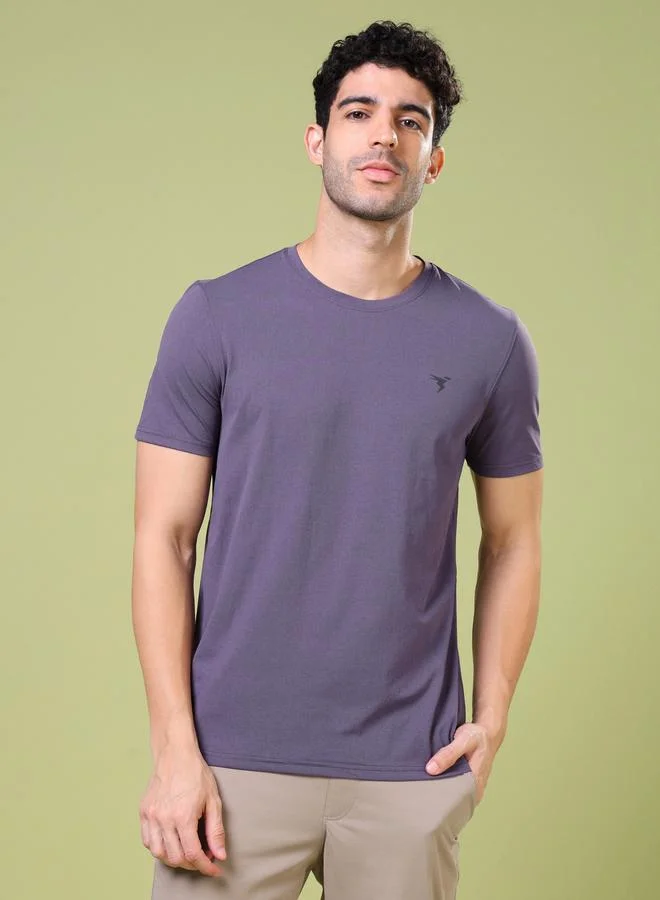 Technosport Technosport Men Solid Crew Neck Slim Fit T-Shirt