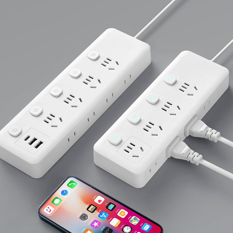 Smart Socket Usb Multi-Function Plug Independent Switch With Edge Plug Long Wire Wiring Board New National Standard Plug - Image 2