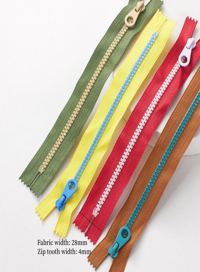 Wonesifee Zippers Colorful Resin Plastic Zippers8pcs #5 Close-end Non Separating Zipper for Purses Bags Pockets Handbags DIY Sewing Craft Mixed 8 Colors Resin Zippers 30cm 11.8inch - Image 3