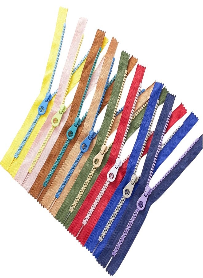 Wonesifee Zippers Colorful Resin Plastic Zippers8pcs #5 Close-end Non Separating Zipper for Purses Bags Pockets Handbags DIY Sewing Craft Mixed 8 Colors Resin Zippers 30cm 11.8inch - Image 1