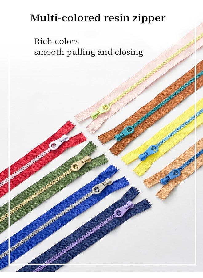 Wonesifee Zippers Colorful Resin Plastic Zippers8pcs #5 Close-end Non Separating Zipper for Purses Bags Pockets Handbags DIY Sewing Craft Mixed 8 Colors Resin Zippers 30cm 11.8inch - Image 5