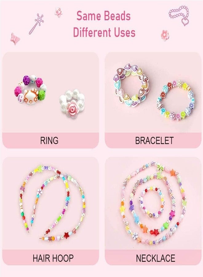TRYV Jewellery Bracelets Making Kit for Kids | DIY Colorful Alphabet Clay & Acrylic Beads Set for DIY Friendship Bracelets, Necklaces & Earrings | Arts & Crafts Gift Set for Girls, Multicolor, Complete DIY Bead Kit - Image 3