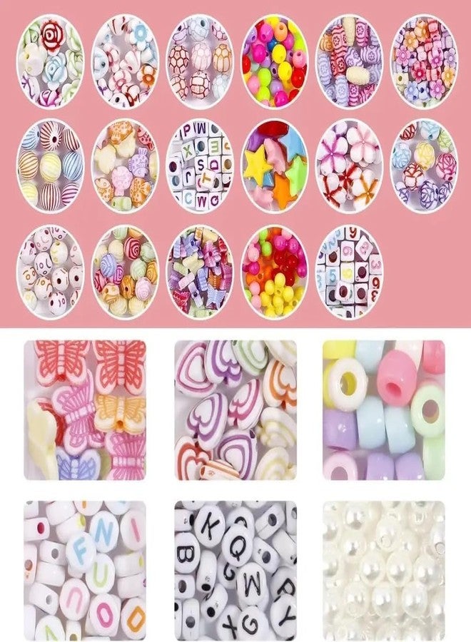 TRYV Jewellery Bracelets Making Kit for Kids | DIY Colorful Alphabet Clay & Acrylic Beads Set for DIY Friendship Bracelets, Necklaces & Earrings | Arts & Crafts Gift Set for Girls, Multicolor, Complete DIY Bead Kit - Image 2