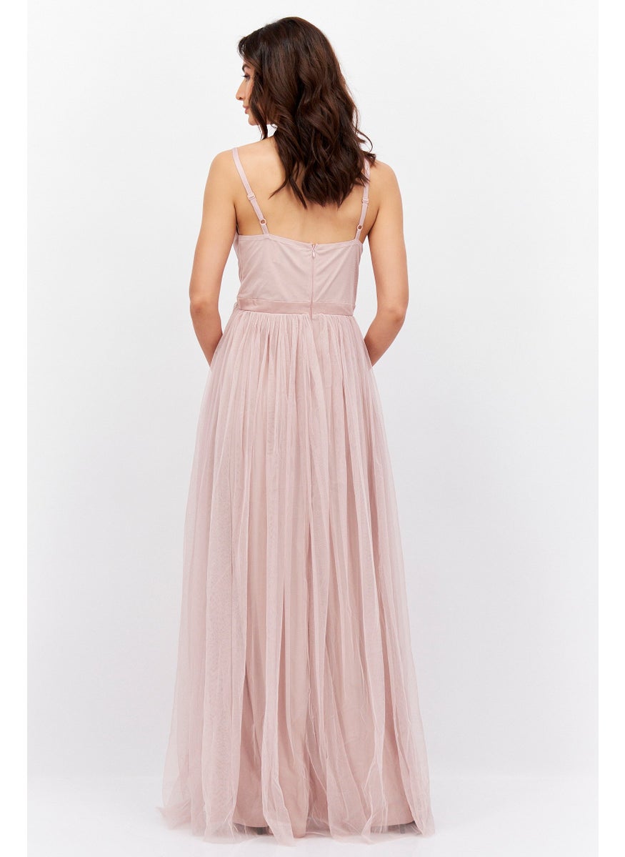Anaya With Love Maternity Bridesmaid Pleated Maxi Dress, Pink  - Image 4