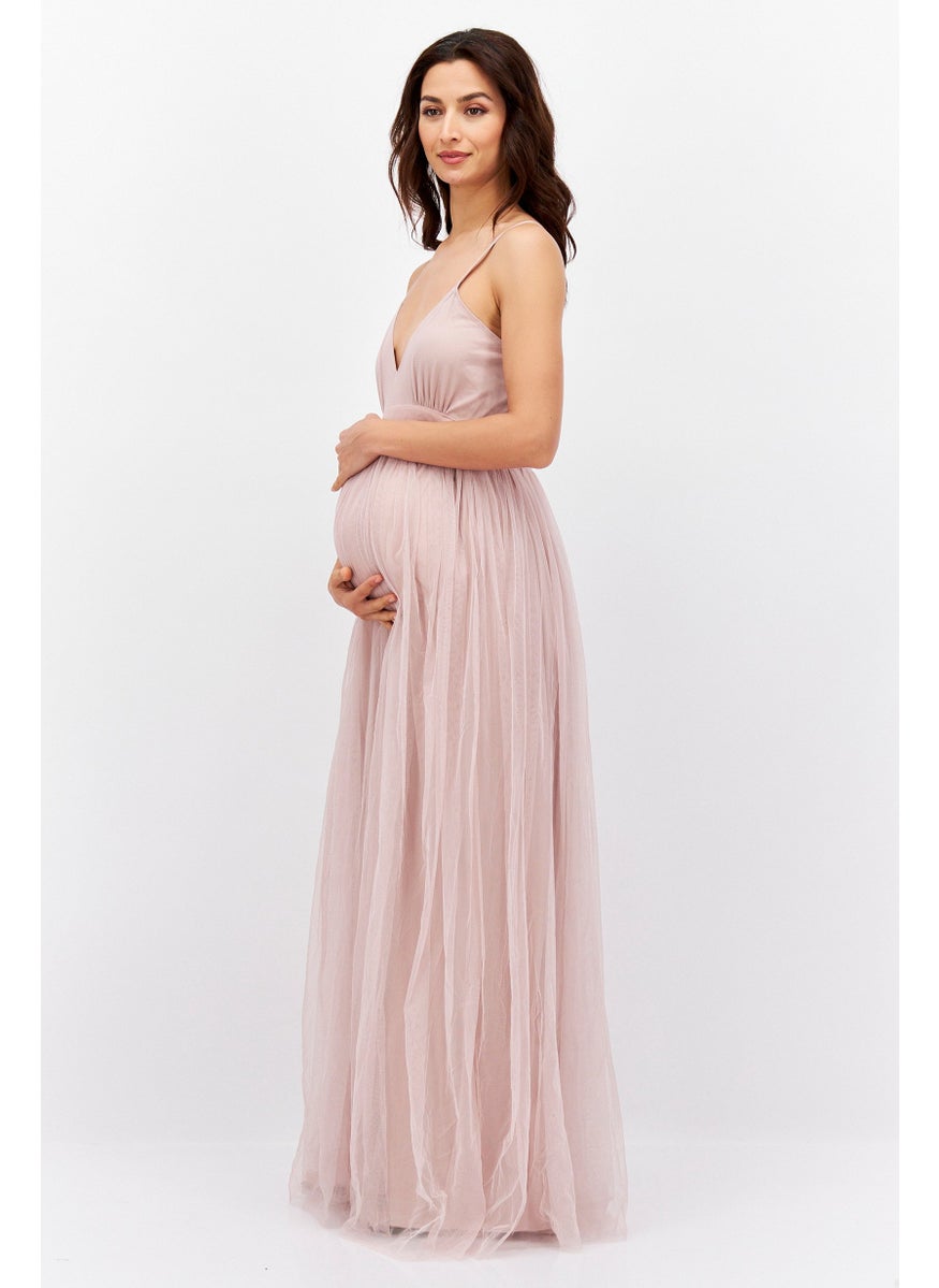 Anaya With Love Maternity Bridesmaid Pleated Maxi Dress, Pink  - Image 2