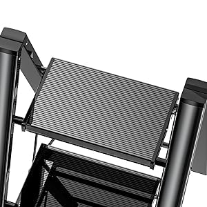 Gney 3 Step Ladder Folding Step Stool with Wide AntiSlip Pedal Lightweight Portable Stepladder Double Side Large Platform LadderSpaceSaving Ladder for Household and Office Black - Image 3
