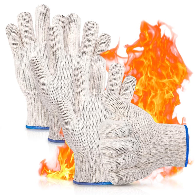 Ketar 2 Pairs Heat Resistant Gloves For Grilling - 9.5 Inch Durable Aramid Bbq Heat Gloves For Cooking - Full Hand Protection  Easy To Use  Multipurpose For Baking  Roasting  Frying  And More - Image 1