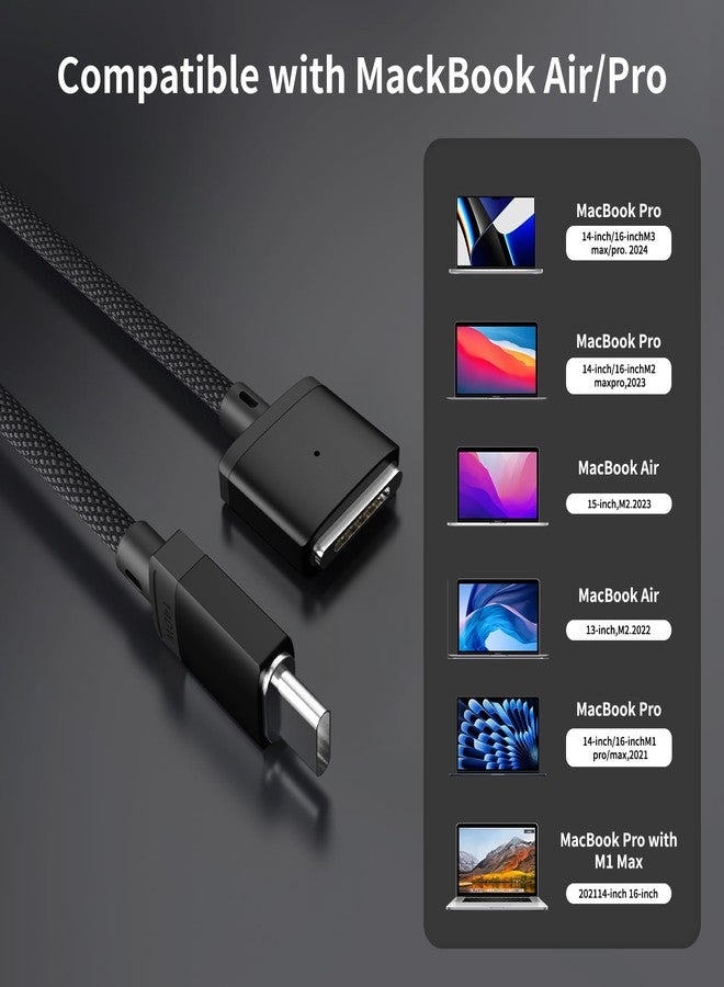 EGTPPJP USB-C to Magnetic 3 Cable Compatible with Magsafe Charging Cable for 14” 16” MacBook Pro 2024 M3 Pro & Max, MacBook Air 2022 M2, Pro 2023 M2 Pro & Max - 6.6ft Black - Image 2