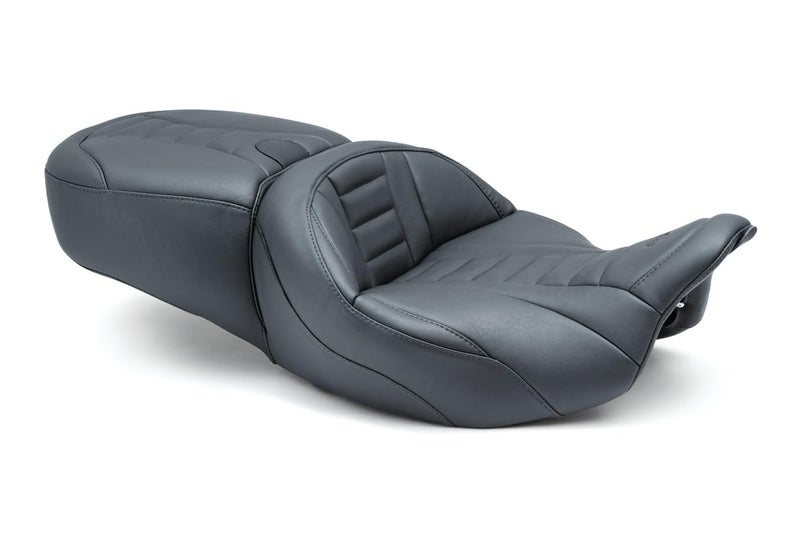 Mustang Motorcycle Seats 79006 Super Touring Deluxe One-Piece Seat for Harley-Davidson Electra Glide Standard, Road Glide, Road King & Street Glide 2008-'21, Deluxe, Black, Extended Reach - Image 2