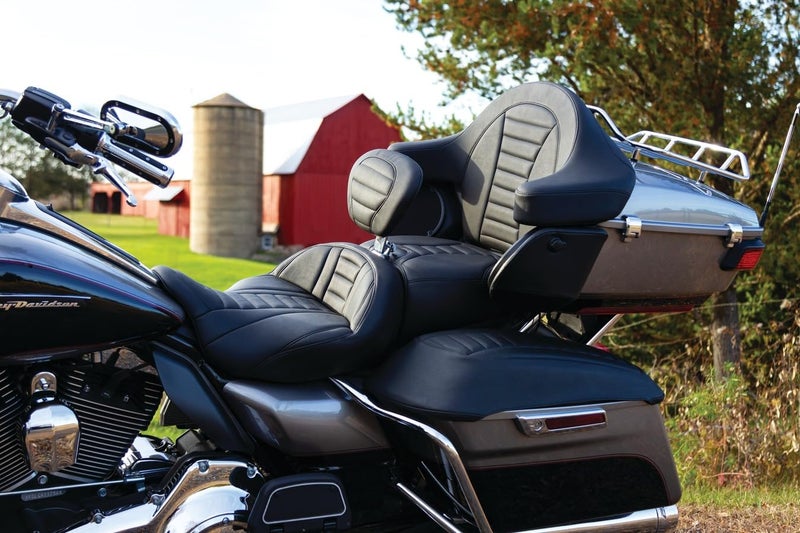 Mustang Motorcycle Seats 79006 Super Touring Deluxe One-Piece Seat for Harley-Davidson Electra Glide Standard, Road Glide, Road King & Street Glide 2008-'21, Deluxe, Black, Extended Reach - Image 5