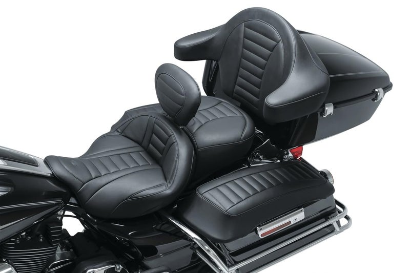 Mustang Motorcycle Seats 79006 Super Touring Deluxe One-Piece Seat for Harley-Davidson Electra Glide Standard, Road Glide, Road King & Street Glide 2008-'21, Deluxe, Black, Extended Reach - Image 4