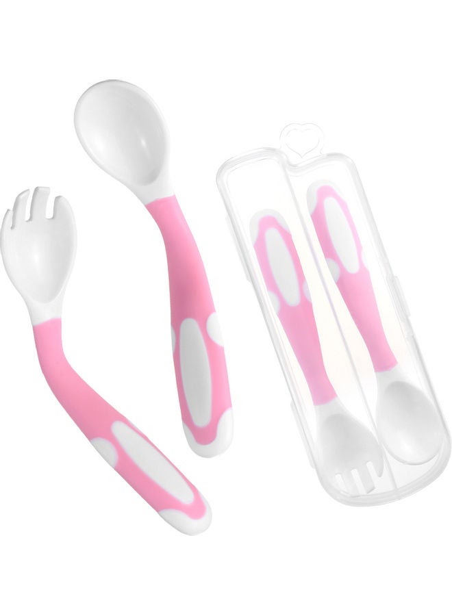 Baby Spoon and Fork Set Non Slip Infant Toddler Utensils Safe Easy Grip Feeding Tools - Image 1