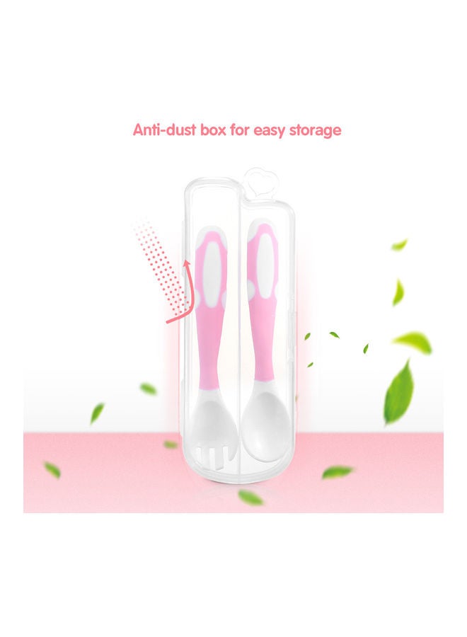Baby Spoon and Fork Set Non Slip Infant Toddler Utensils Safe Easy Grip Feeding Tools - Image 4