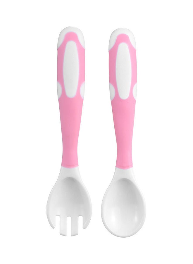 Baby Spoon and Fork Set Non Slip Infant Toddler Utensils Safe Easy Grip Feeding Tools - Image 2