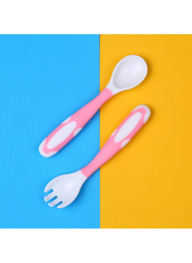 Baby Spoon and Fork Set Non Slip Infant Toddler Utensils Safe Easy Grip Feeding Tools - Image 3